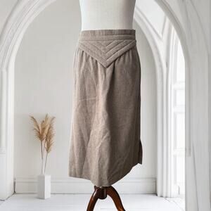 Vintage Escada 100% Wool Brown Pencil Skirt